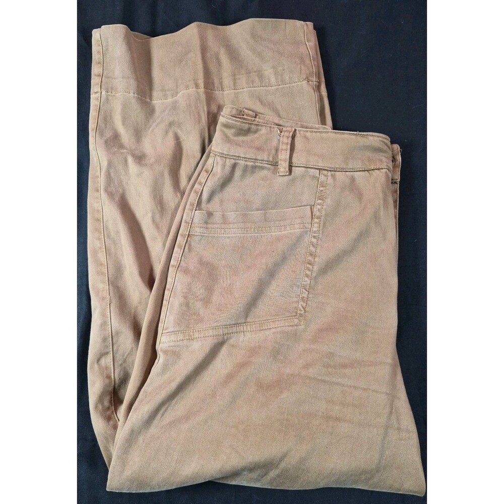 Joie Wide Leg Baggy Utility Pants Womens Size 12 Dark Beige Wide Leg Crop